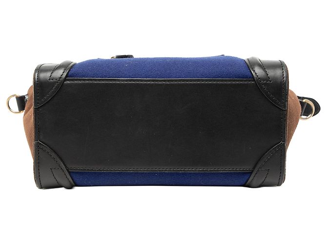 Luggage Céline Celine Blau Nano Tricolor Filztasche - Ansicht 3