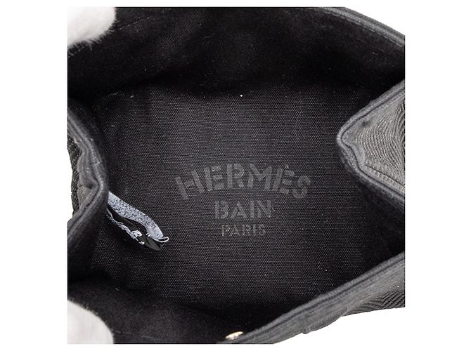 Pochette Fourre Tout in Tela Chevron Nera Hermès Nero - vista 4