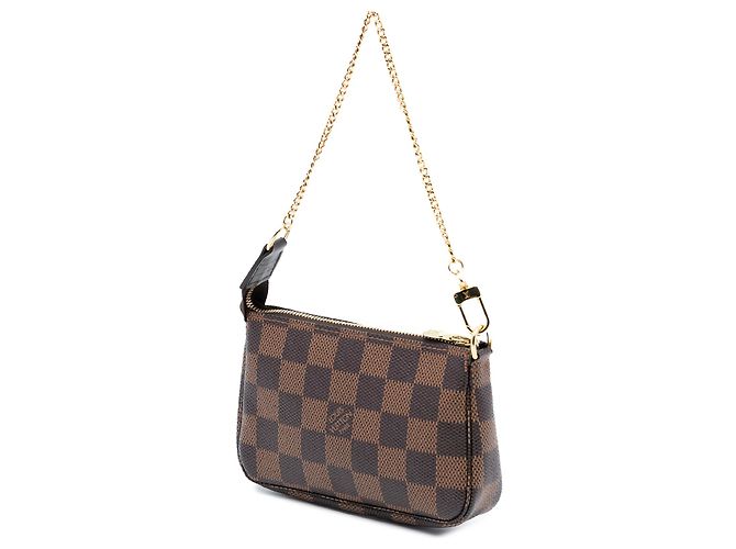 Mini Pochette Accessoires Damier Ebene Marrón Louis Vuitton Castaño - vista 2