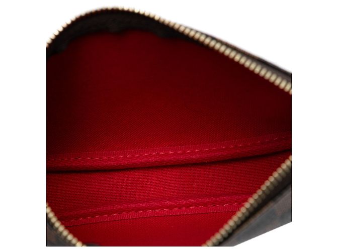 Mini Pochette Accessoires Damier Ebene Marrón Louis Vuitton Castaño - vista 4
