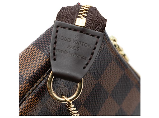 Mini Pochette Accessoires Damier Ebene Marrón Louis Vuitton Castaño - vista 5