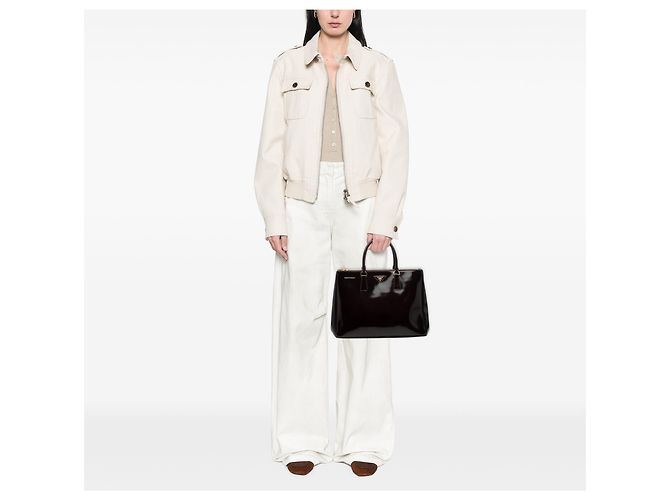 Bolsa Galleria Double Zip em spazzolato roxo médio da Prada - vista 7
