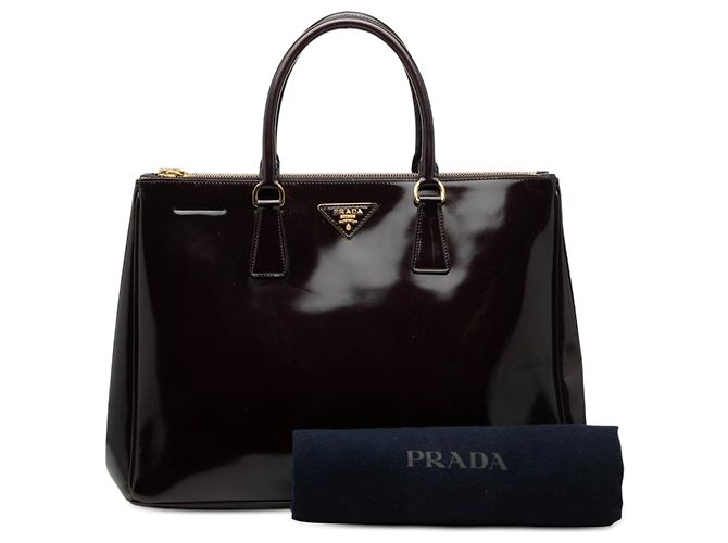 Bolsa Galleria Double Zip em spazzolato roxo médio da Prada - vista 8