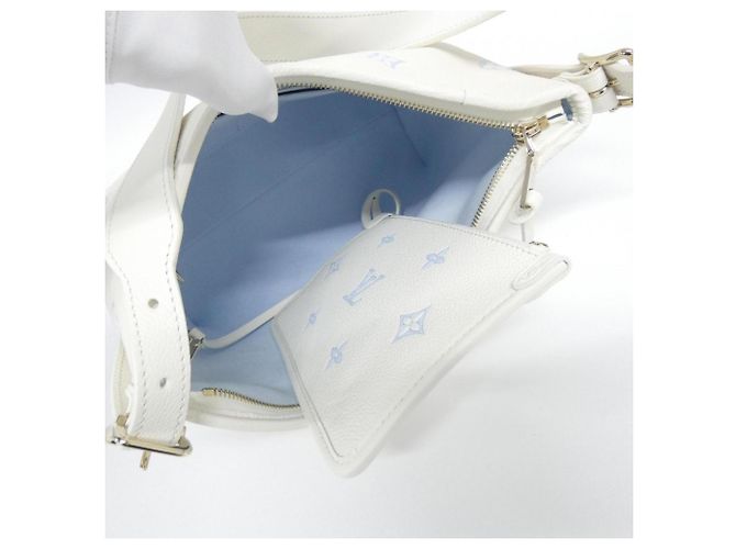 Carryall Schultertasche Monogram Empreinte Bicolor von Louis Vuitton Weiß Blau - Ansicht 6