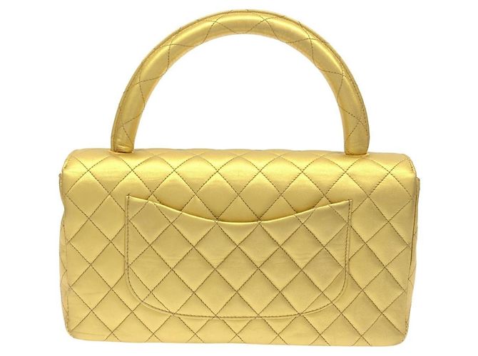 Borsa a mano in pelle di agnello dorata Chanel D'oro - vista 2