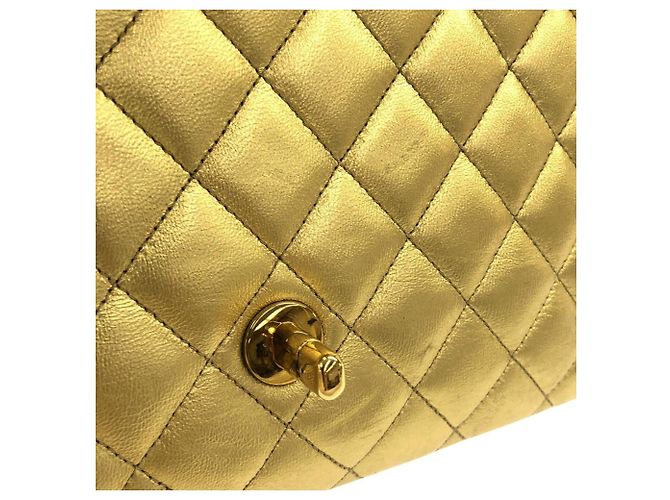 Borsa a mano in pelle di agnello dorata Chanel D'oro - vista 6