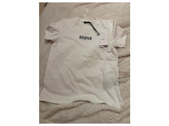 Camiseta blanca Balmain con logo Blanco - vista 2