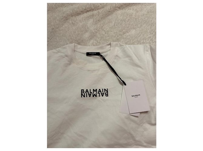 Camiseta blanca Balmain con logo Blanco - vista 3