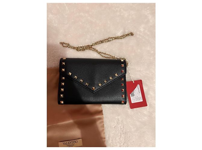 Borsa a tracolla Valentino Garavani Rockstud in pelle nera Nero - vista 2