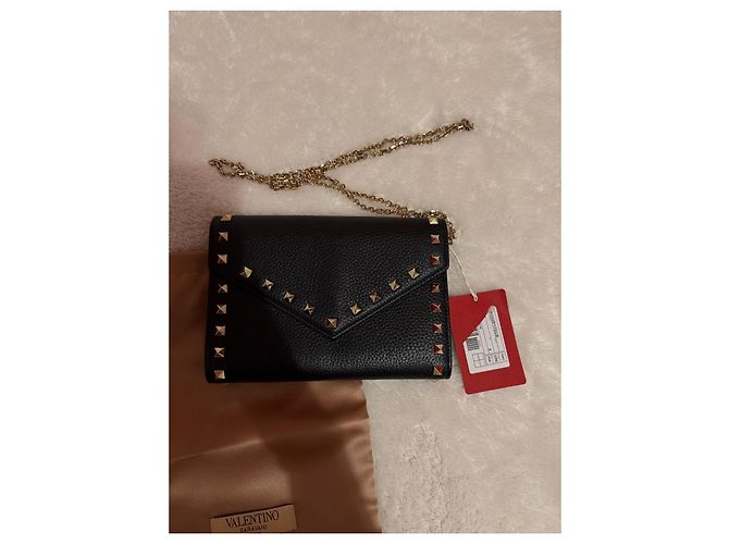 Borsa a tracolla Valentino Garavani Rockstud in pelle nera Nero - vista 3