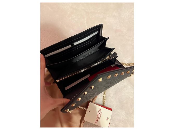 Borsa a tracolla Valentino Garavani Rockstud in pelle nera Nero - vista 7