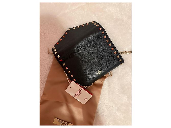 Borsa a tracolla Valentino Garavani Rockstud in pelle nera Nero - vista 8