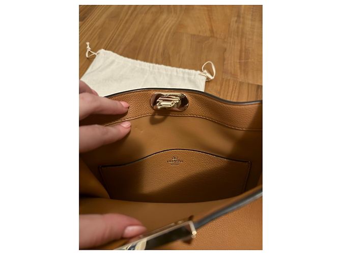 Borsa a spalla Valentino Garavani Rockstud in pelle Marrone - vista 12