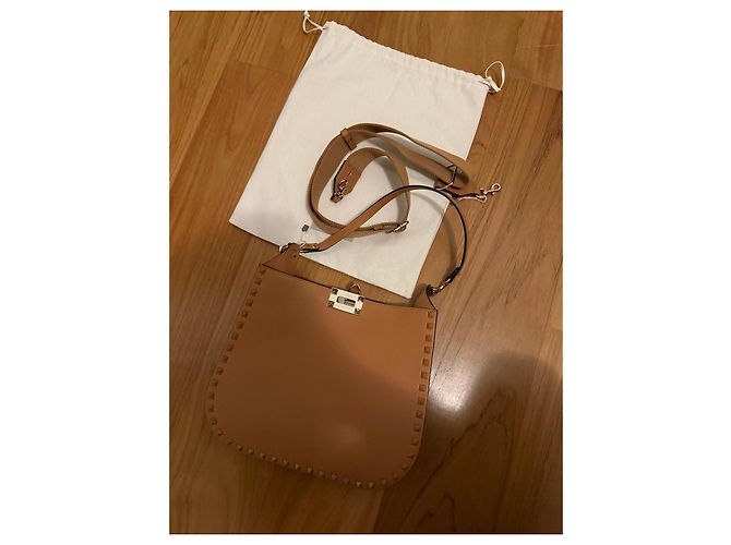 Borsa a spalla Valentino Garavani Rockstud in pelle Marrone - vista 13