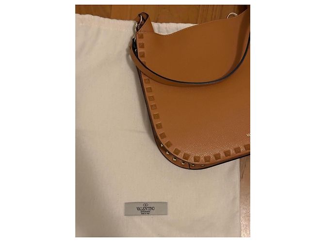 Borsa a spalla Valentino Garavani Rockstud in pelle Marrone - vista 2