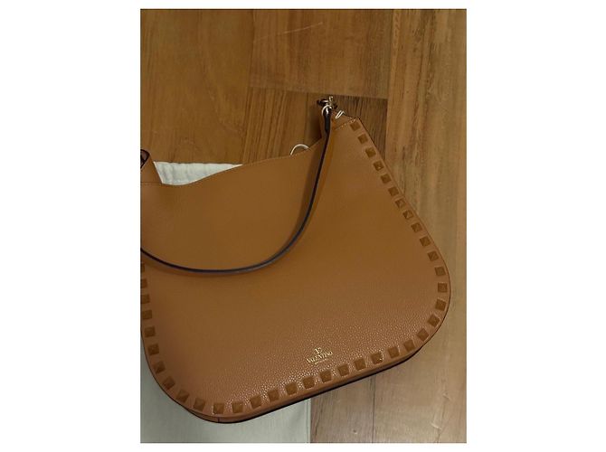 Borsa a spalla Valentino Garavani Rockstud in pelle Marrone - vista 3