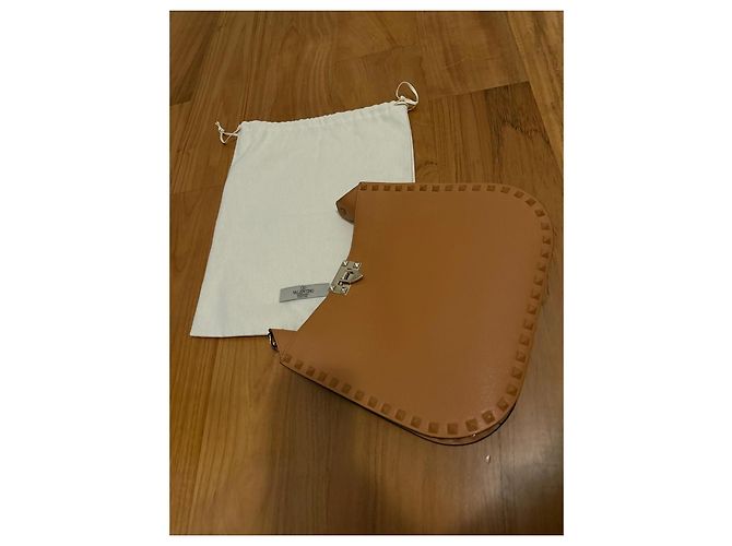 Borsa a spalla Valentino Garavani Rockstud in pelle Marrone - vista 4