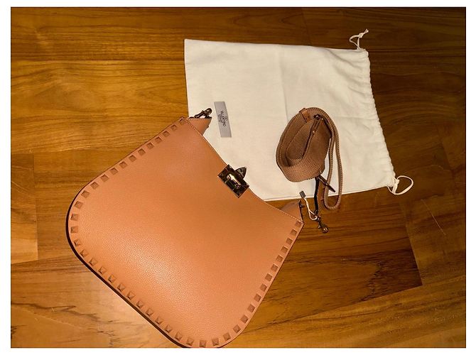Borsa a spalla Valentino Garavani Rockstud in pelle Marrone - vista 6