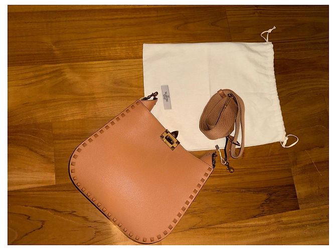 Borsa a spalla Valentino Garavani Rockstud in pelle Marrone - vista 7