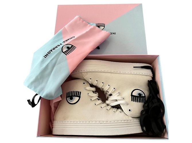 Baskets en coton blanches Chiara Ferragni EU37 - vue 6