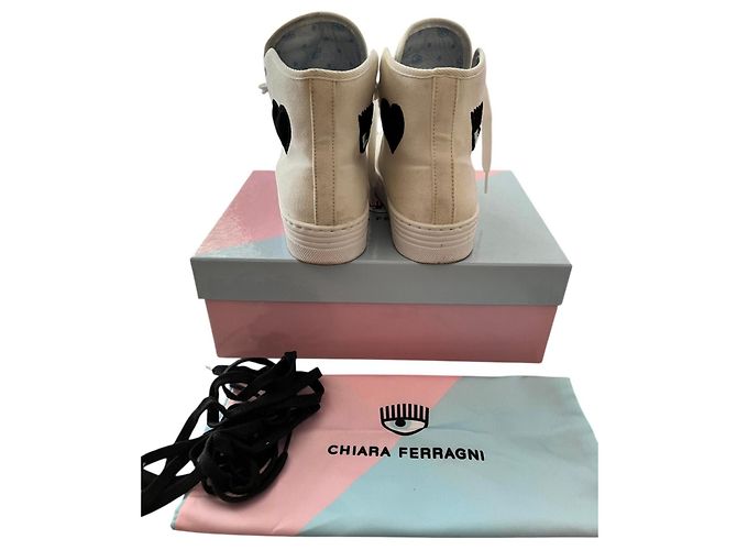 Baskets en coton blanches Chiara Ferragni EU37 - vue 9