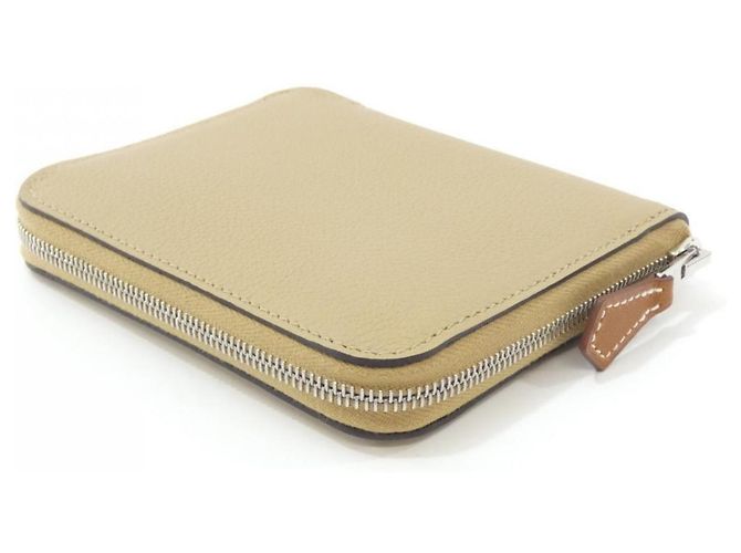 Billetera compacta de seda COEUR ET RUNABS de Hermès Beige - vista 2