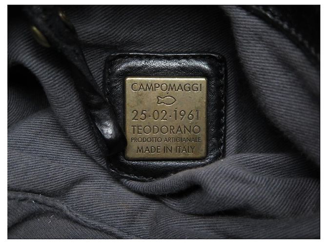 NUOVO BORSO CAMPOMAGGI FLAVIA CON MANICO IN PELLE GRAIN NERA CON STUDS Nero - vista 10