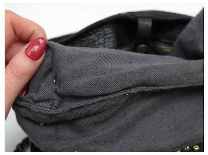 NUOVO BORSO CAMPOMAGGI FLAVIA CON MANICO IN PELLE GRAIN NERA CON STUDS Nero - vista 12
