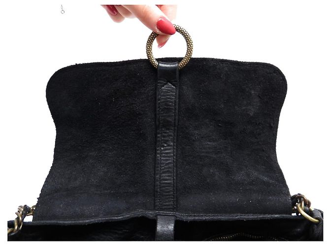 NUOVO BORSO CAMPOMAGGI FLAVIA CON MANICO IN PELLE GRAIN NERA CON STUDS Nero - vista 8