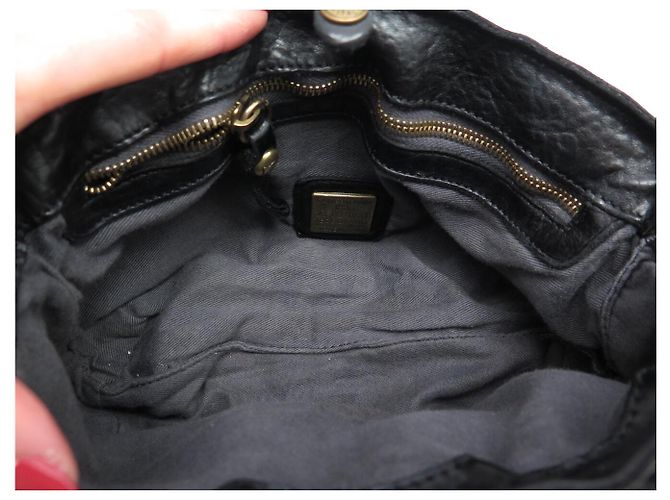 NUOVO BORSO CAMPOMAGGI FLAVIA CON MANICO IN PELLE GRAIN NERA CON STUDS Nero - vista 9