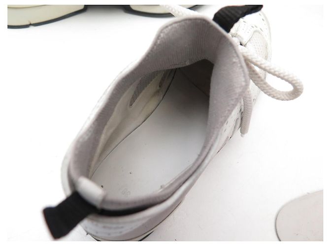 Hermès HERMES ACTION H201103Z 38 GRAU WEISS CANVAS LEDER SNEAKERS - Ansicht 11
