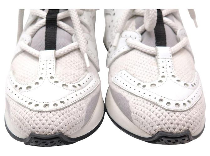 Hermès HERMES ACTION H201103Z 38 GRAU WEISS CANVAS LEDER SNEAKERS - Ansicht 4