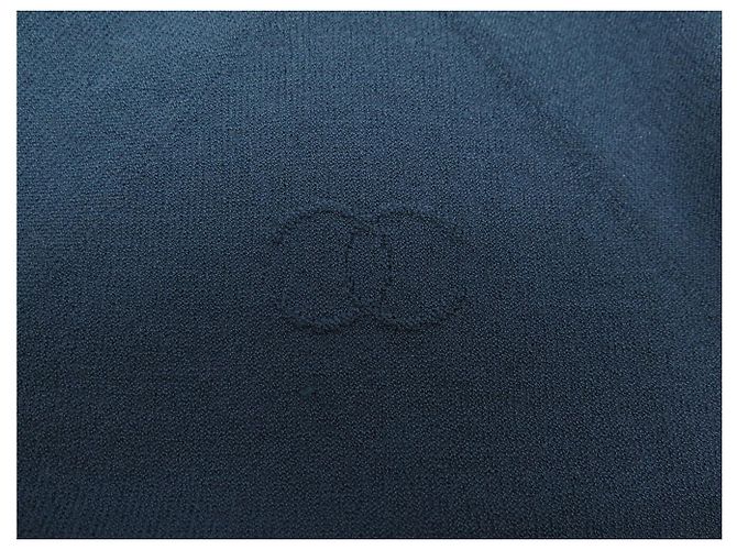 NEUES CHANEL LANGARM-OBERTEIL P18834V01040 CC LOGO M 40 VISKOSE Marineblau - Ansicht 10