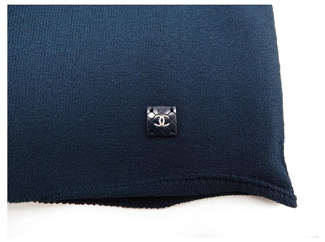 NEUES CHANEL LANGARM-OBERTEIL P18834V01040 CC LOGO M 40 VISKOSE Marineblau - Ansicht 12