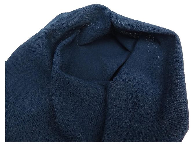 NEUES CHANEL LANGARM-OBERTEIL P18834V01040 CC LOGO M 40 VISKOSE Marineblau - Ansicht 9