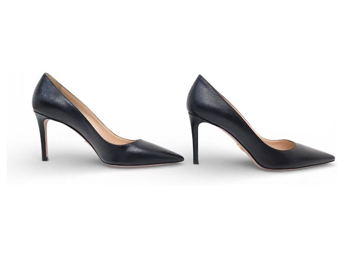 NUOVE SCARPE PRADA ESCARPINS CLASSICI 37 IT 38 FR PELLE SAFFIANO - vista 3