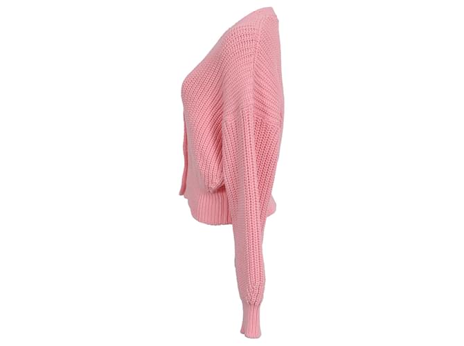 Iro Uberta Oversized Rippstrick-Cardigan aus Polyester in Rosa Braun Pink - Ansicht 2