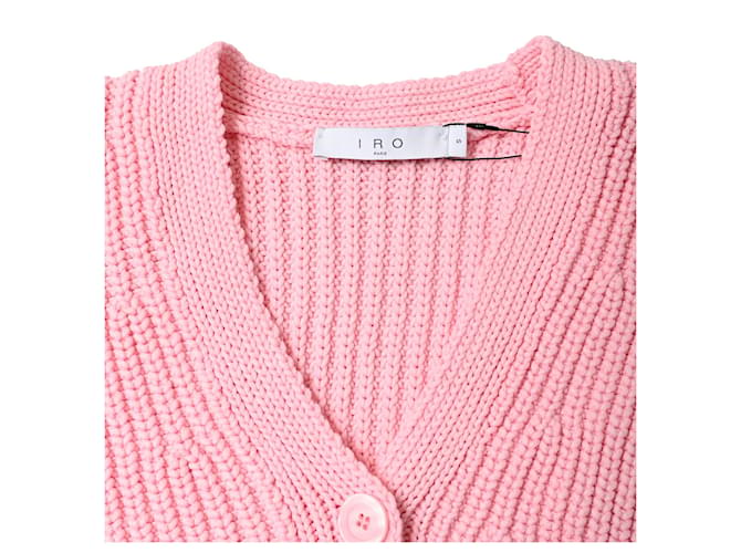 Iro Uberta Oversized Rippstrick-Cardigan aus Polyester in Rosa Braun Pink - Ansicht 5