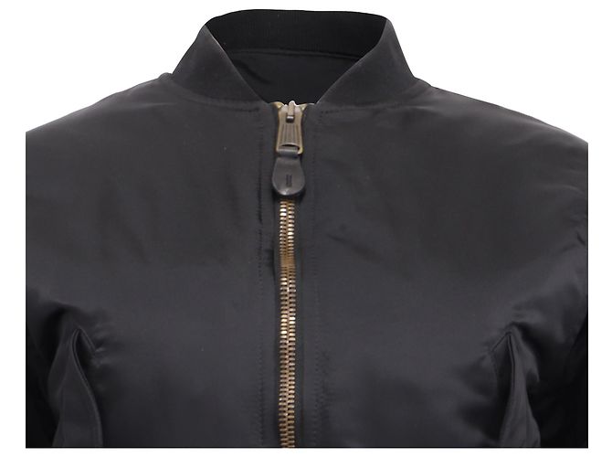 Balenciaga Shrunk Bomber Jacket in Black Polyamide - view 2