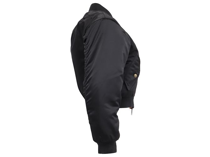 Balenciaga Shrunk Bomber Jacket in Black Polyamide - view 3