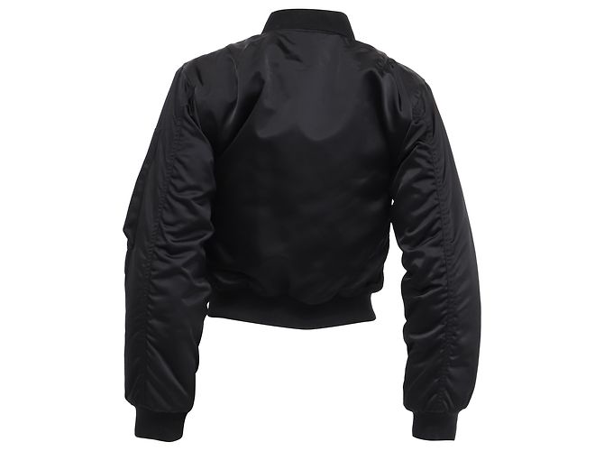Balenciaga Shrunk Bomber Jacket in Black Polyamide - view 4