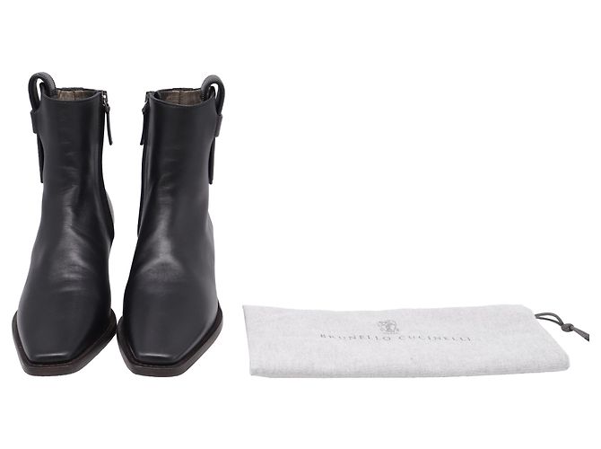 Stivaletti Western Monili Brunello Cucinelli in pelle nera Nero - vista 7