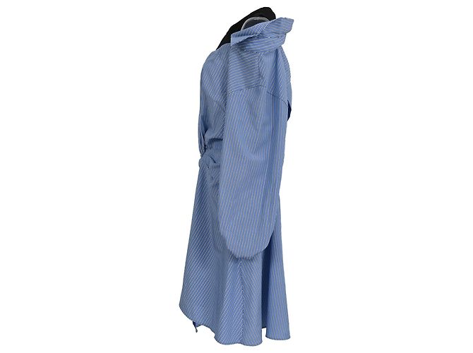 Vestido Mini de Algodón Trompe-l’œil Maje en Azul Claro - vista 2