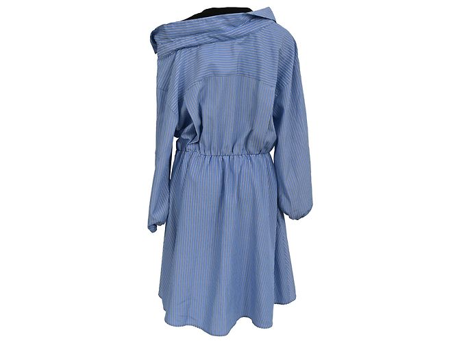 Vestido Mini de Algodón Trompe-l’œil Maje en Azul Claro - vista 3