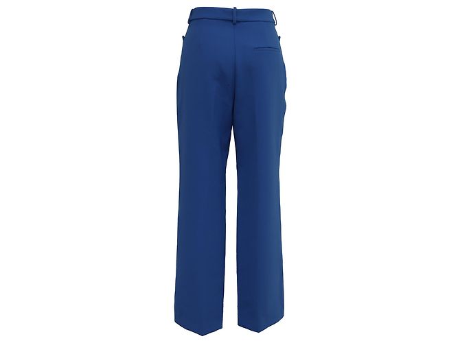 Victoria Beckham Hochbundhose aus blauer Polyester - Ansicht 3