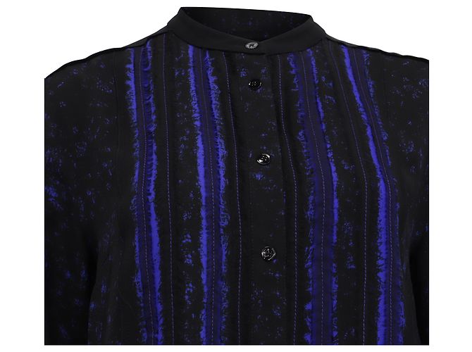 Blusa a maniche lunghe stampata Proenza Schouler in seta nera Nero - vista 2