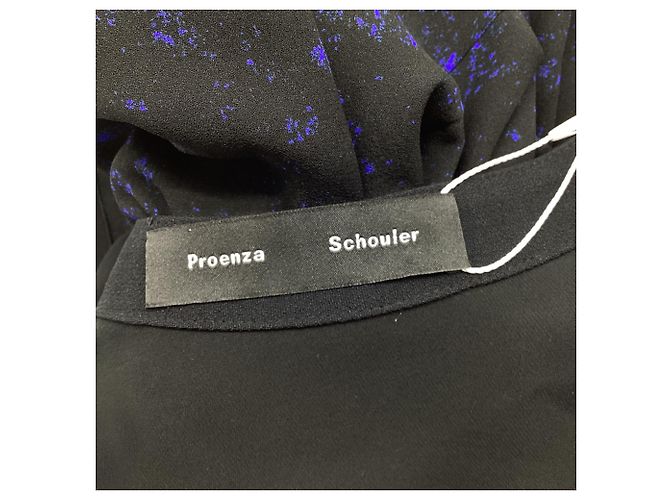 Blusa a maniche lunghe stampata Proenza Schouler in seta nera Nero - vista 6