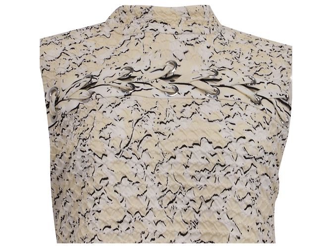 Top de georgette estampado Proenza Schouler en seda blanca Blanco - vista 2