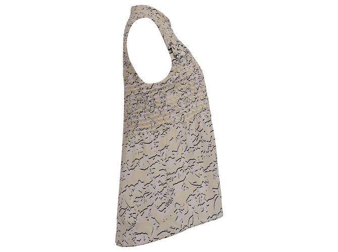 Top de georgette estampado Proenza Schouler en seda blanca Blanco - vista 3