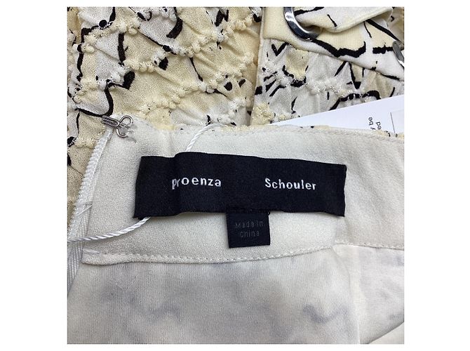 Top de georgette estampado Proenza Schouler en seda blanca Blanco - vista 6